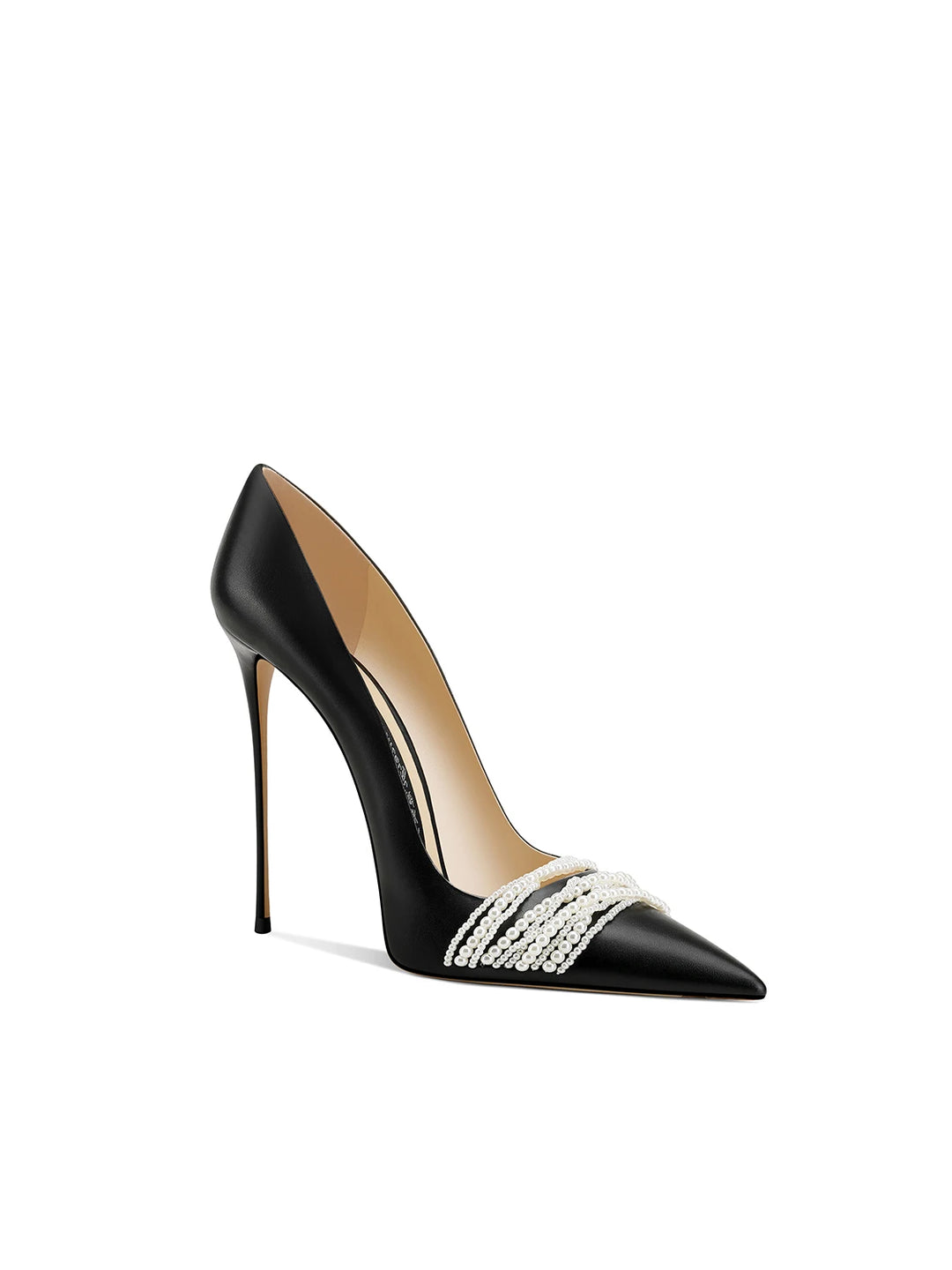 Lovely Pointed Toe Leather Heels