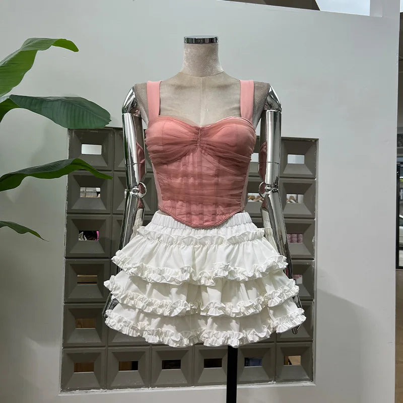 Luxury Lace Corset Two-Pcs Mini Cocktail Dress
