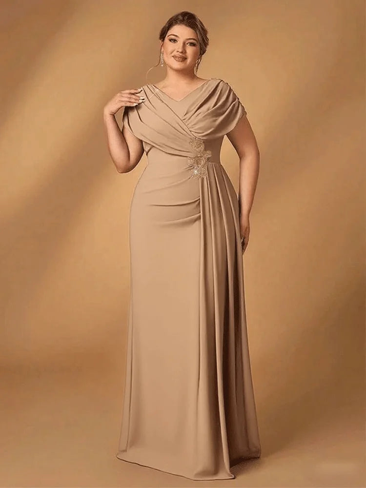 Shiny Chiffon Plus Size Women's Evening Gown
