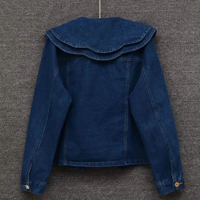 Smart Doll Collar Denim Jeans Jacket