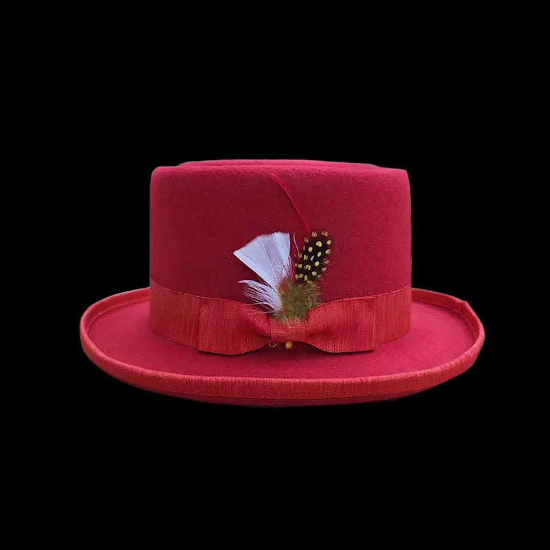 Stylish Decorative Flat Wool Hat