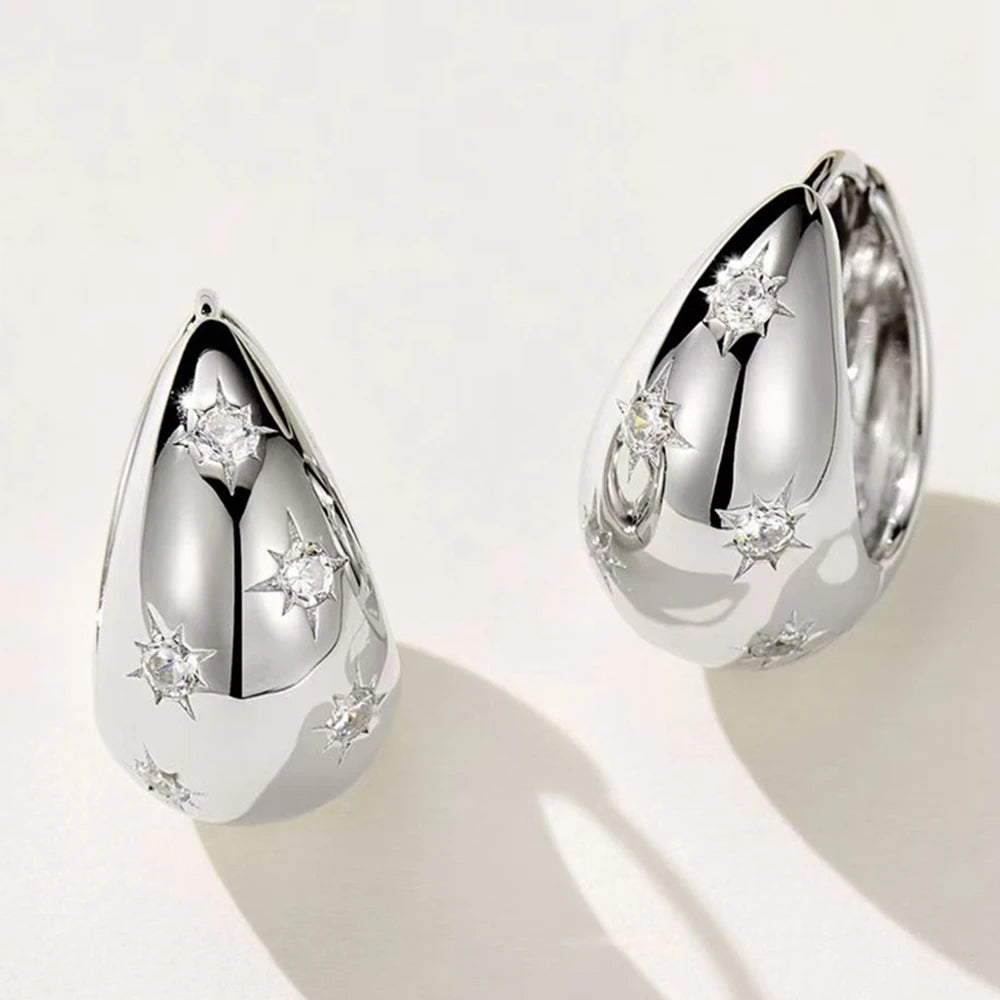 Luxury 18K Gold Plated Sparkling Earrings