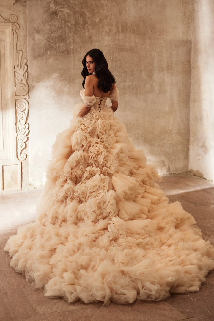 Puffy Tiered Wedding Dress