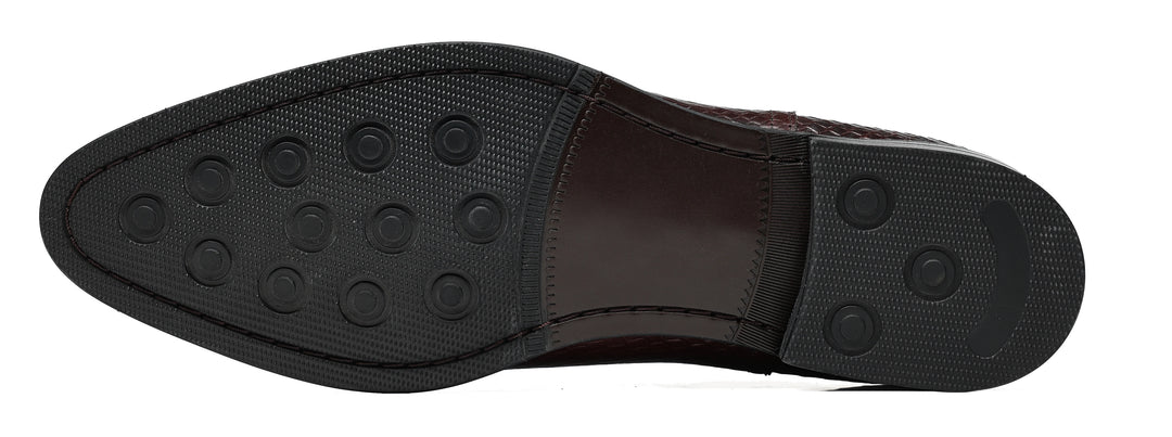 Polished Embossed Leather Chelsea Boots