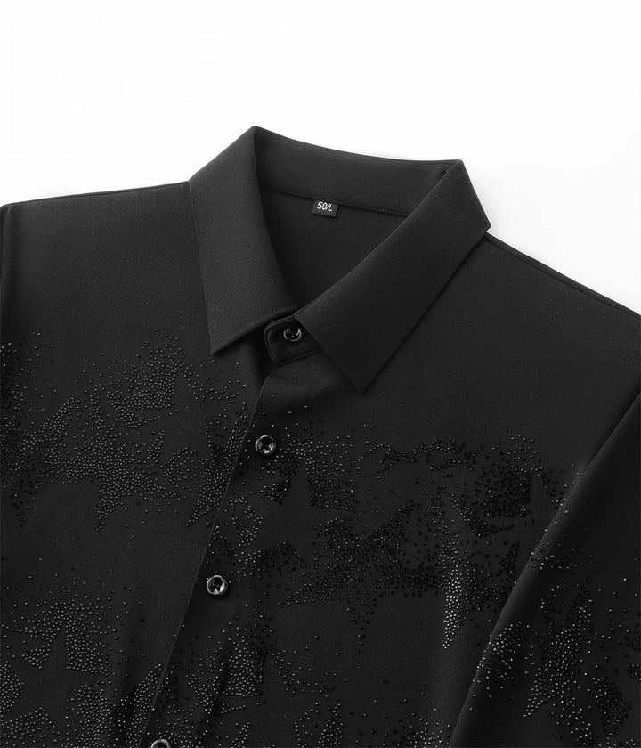 Modern Star Rhinestone Casual Shirt