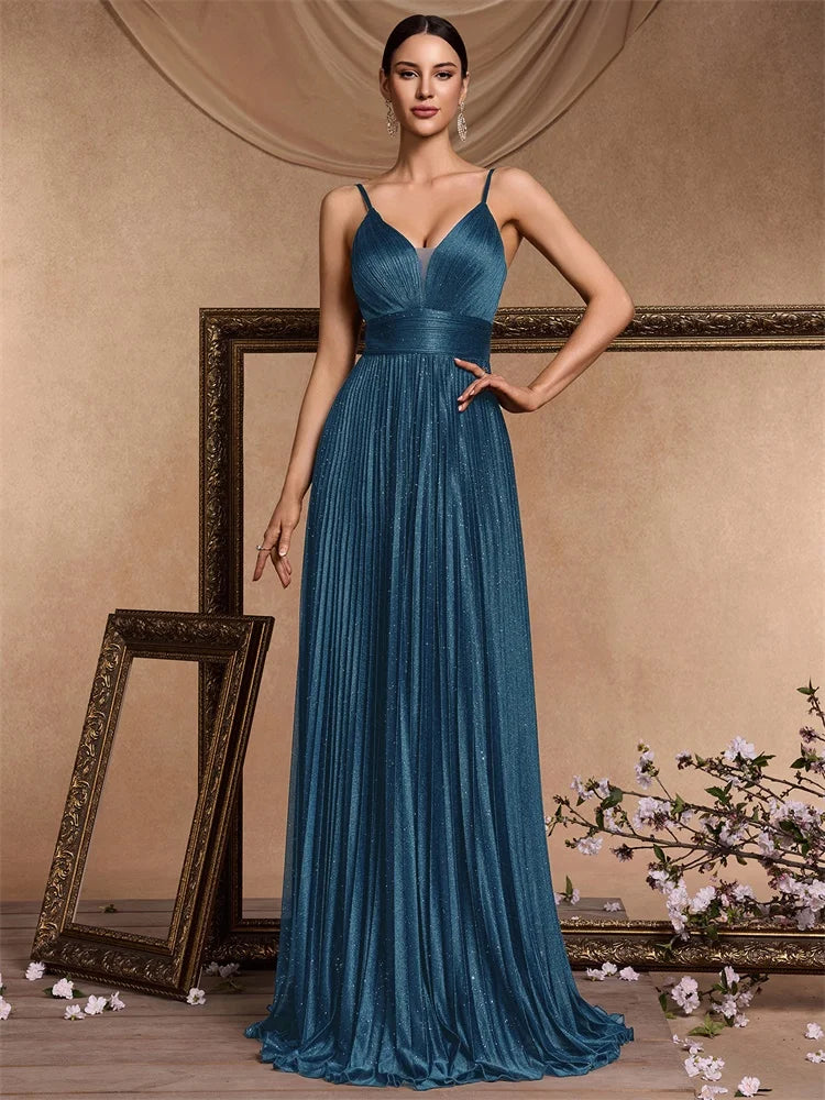 Stunning Deep V-neck Evening Gown