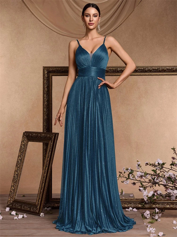 Stunning Deep V-neck Evening Gown