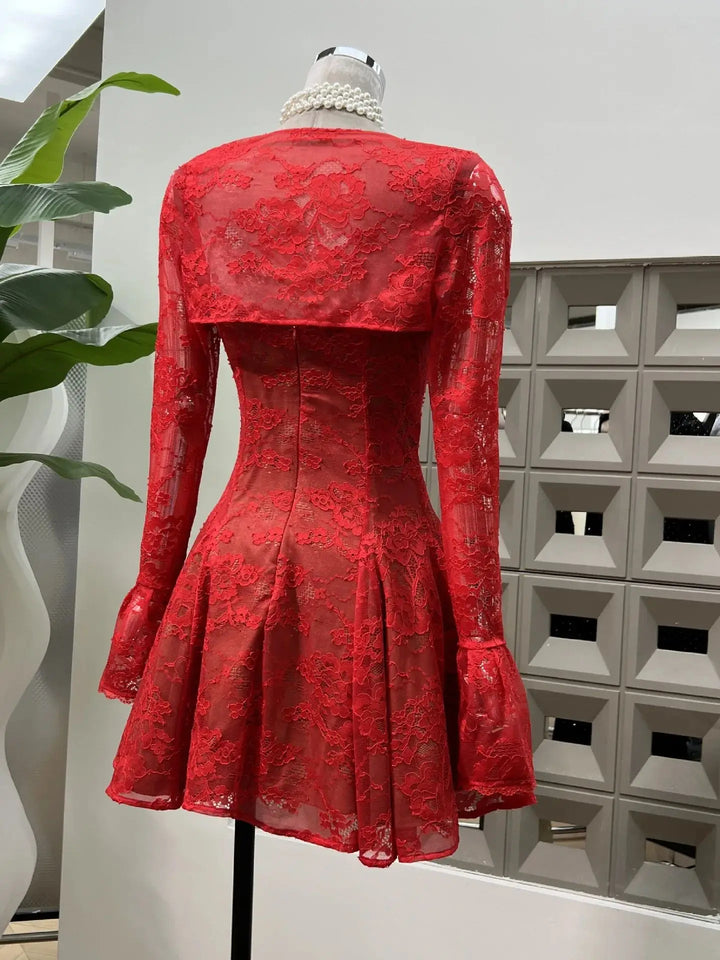 New Vision Bell Sleeves Mini Dress
