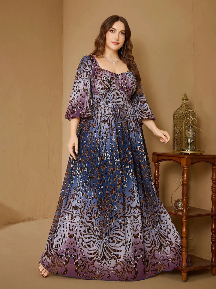 Attractive Cut Flower Pattern Evening Gown
