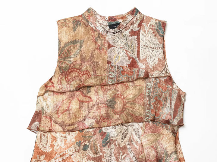 Effortlessly Floral Print Ruffles Layered Dress