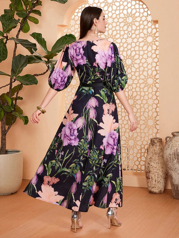 Graceful Boho Printed Long Evening Dress