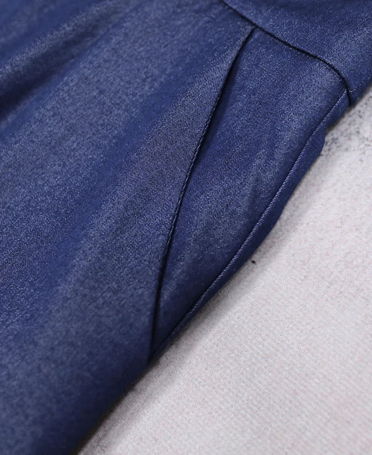 Loose Pockets Blue Jeans Skirt