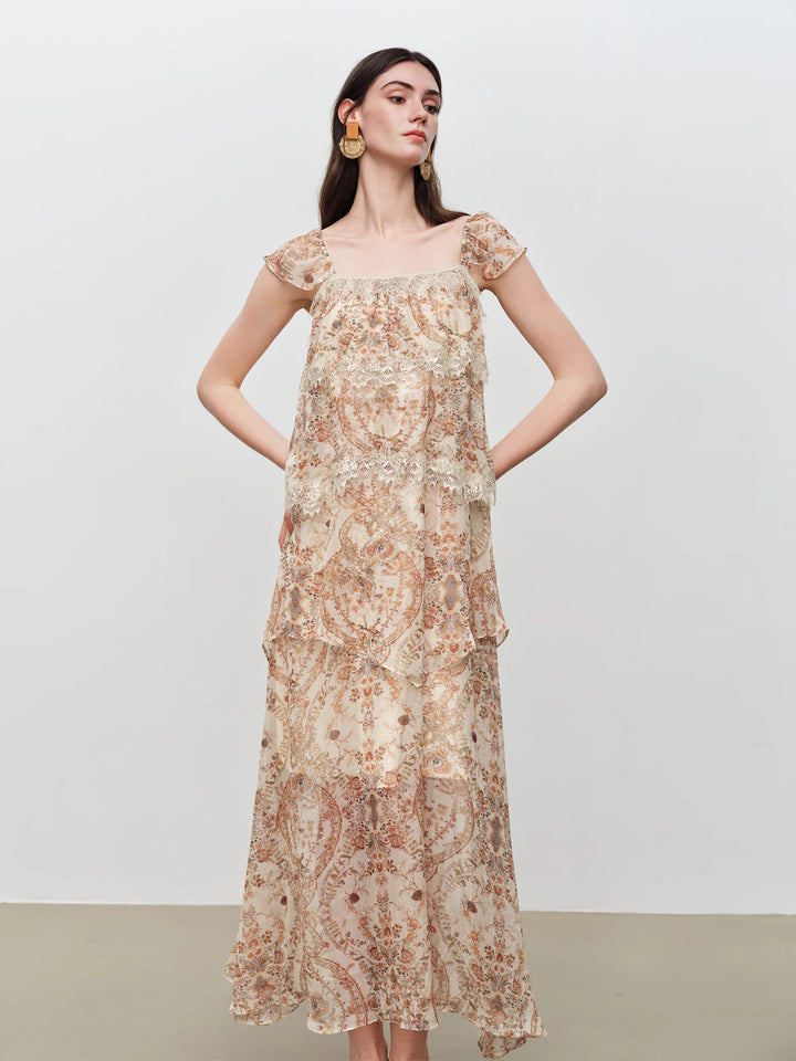 Ravishing Tiered Floral Midi Dress