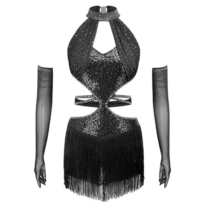 Sparkly Tassel Salsa Ballroom Dancewear