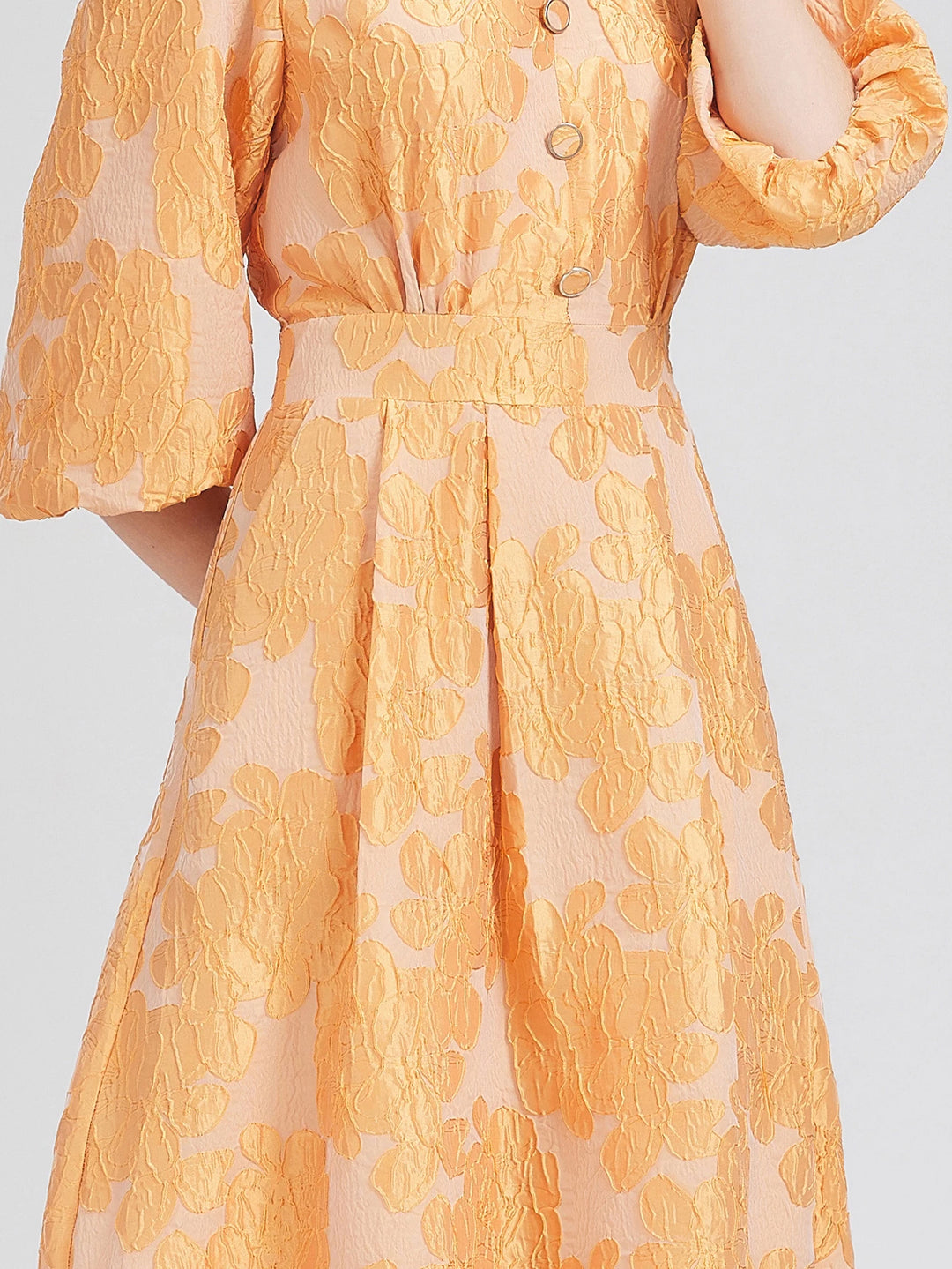 Classic Organza Puff Sleeve Party Gown