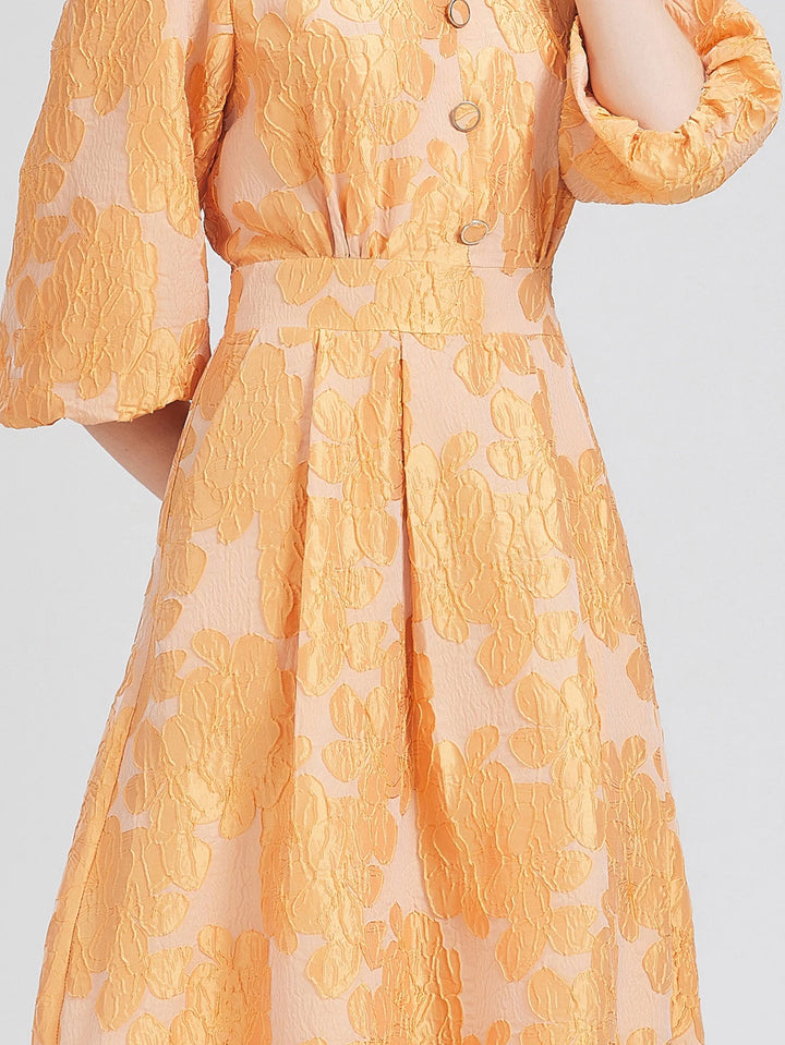 Classic Organza Puff Sleeve Party Gown