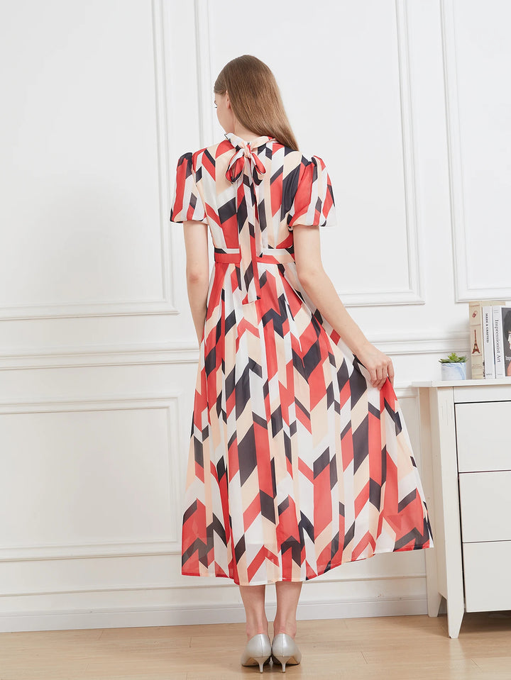 Chiffon Floral Print Holiday Dress