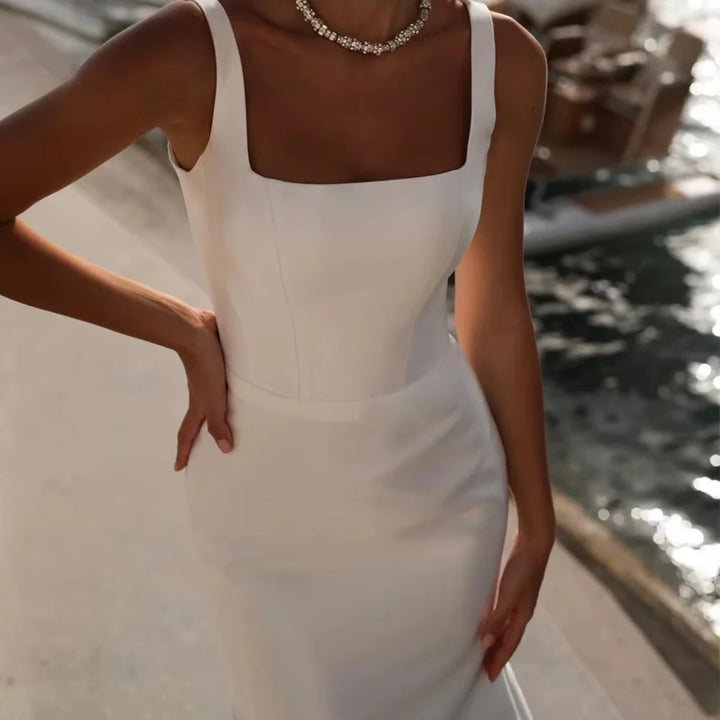 Modern Mermaid Sweep Train Bridal Dress