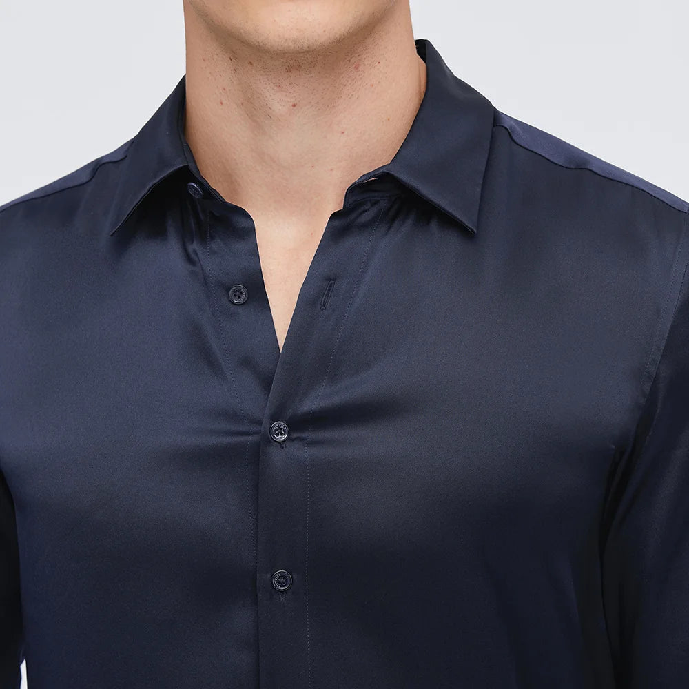 Versatile Long Sleeve Silk Shirt