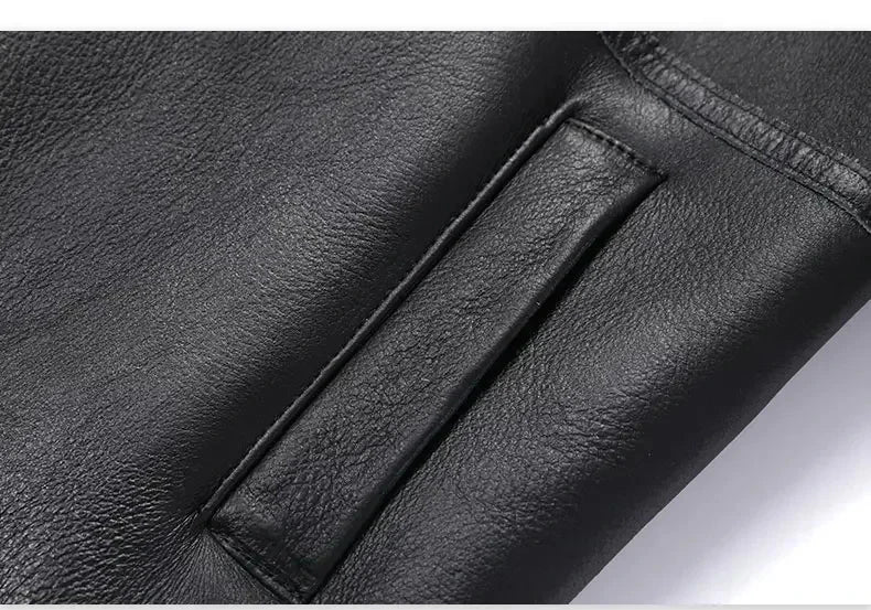Ultra-Long Thickened Real Leather Jacket