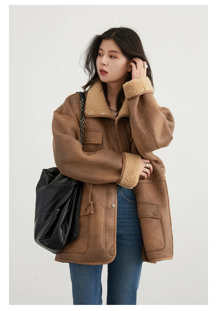 Thick Suede Reversible Outer Coat