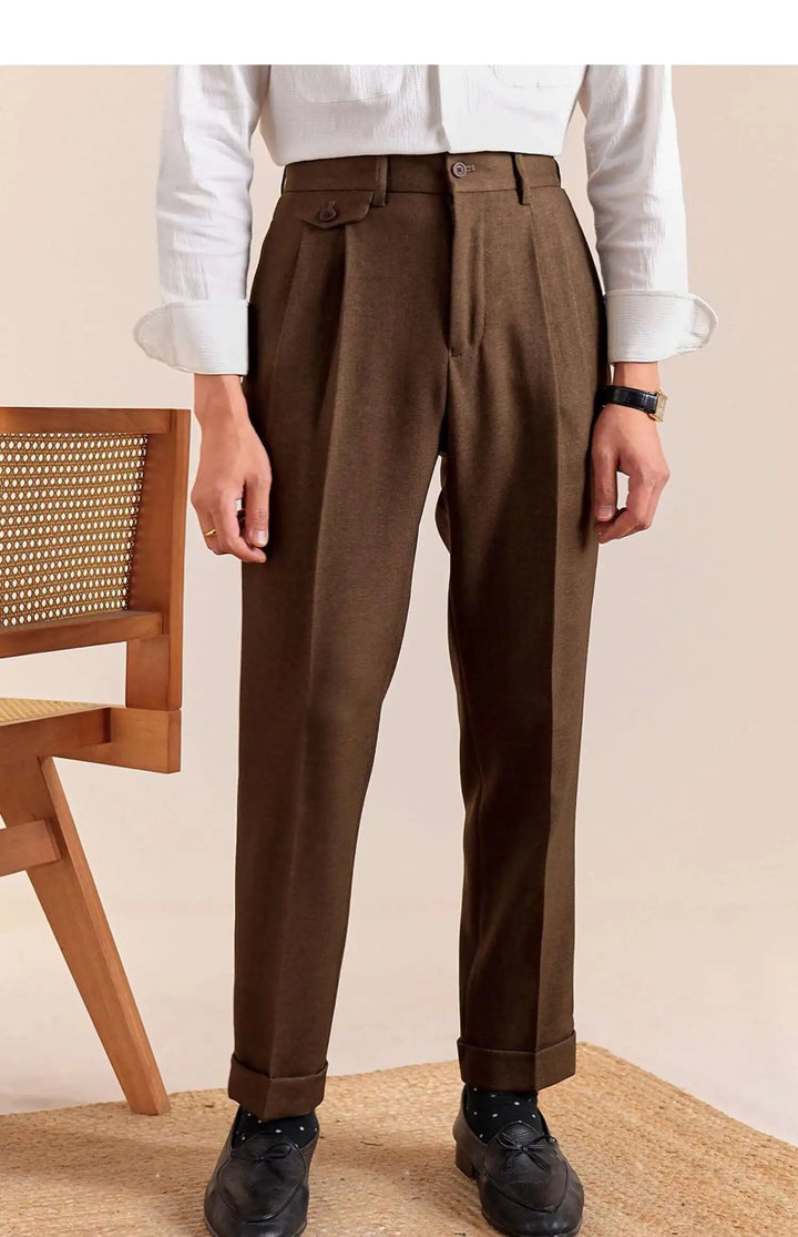 British Style High-Waist Dress Pants