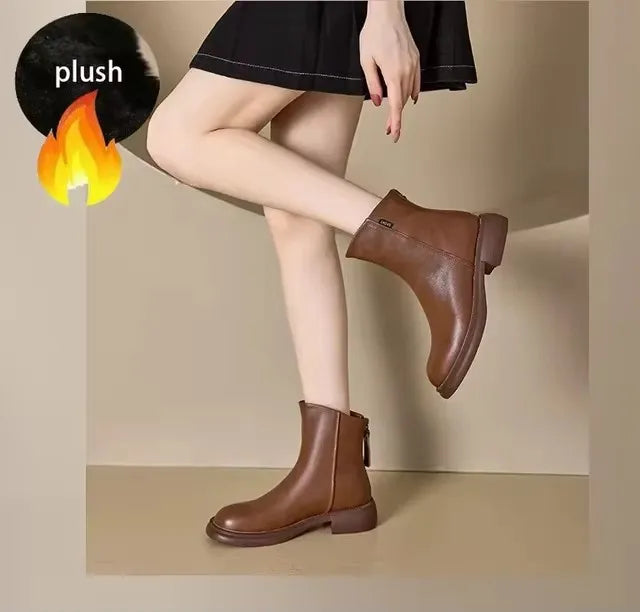 Warm Plush Flat Ankle Boots