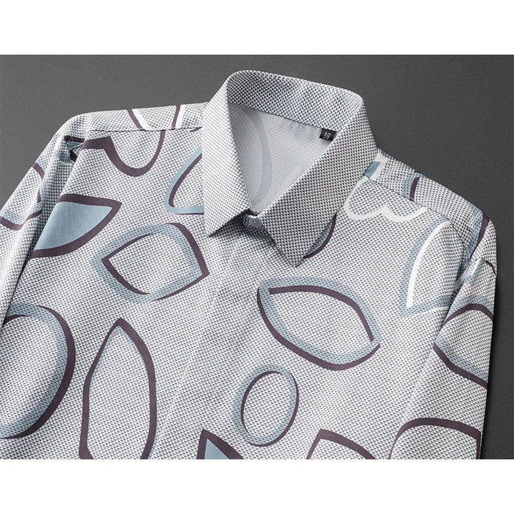 Luxury Geometric Print Smart Shirt