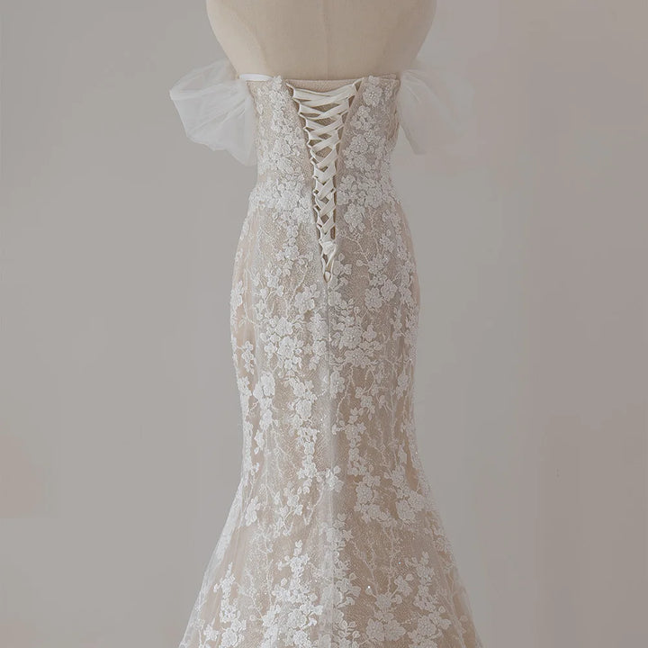 Regal Scoop Lace-Up Bridal Gown