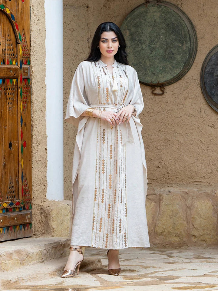 Beautiful Bat Sleeved Evening Dress