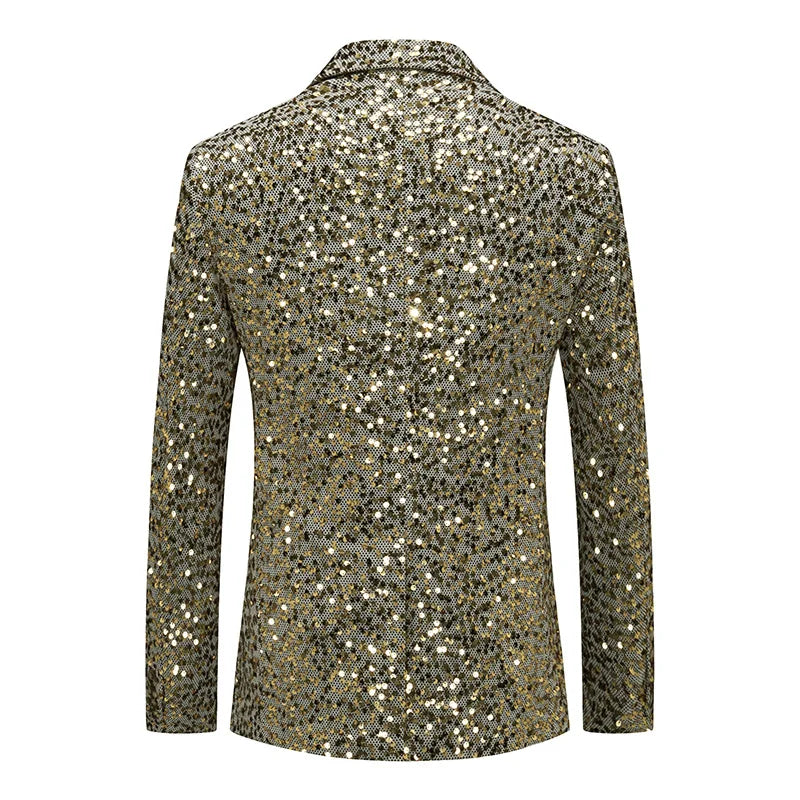 Gentleman Single Button Sequins Blazer