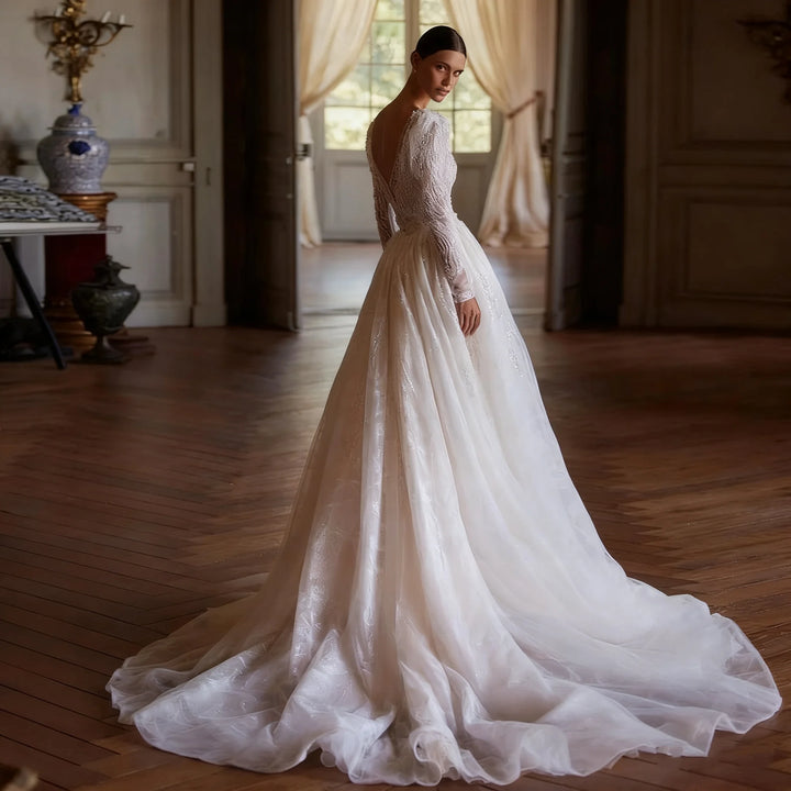 Alluring Vest Lace Embroidered Wedding Dress