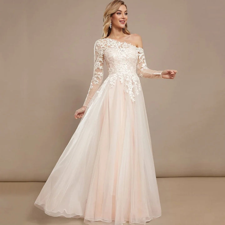 Sweet Illusion Sleeves A-Line Bridal Dress