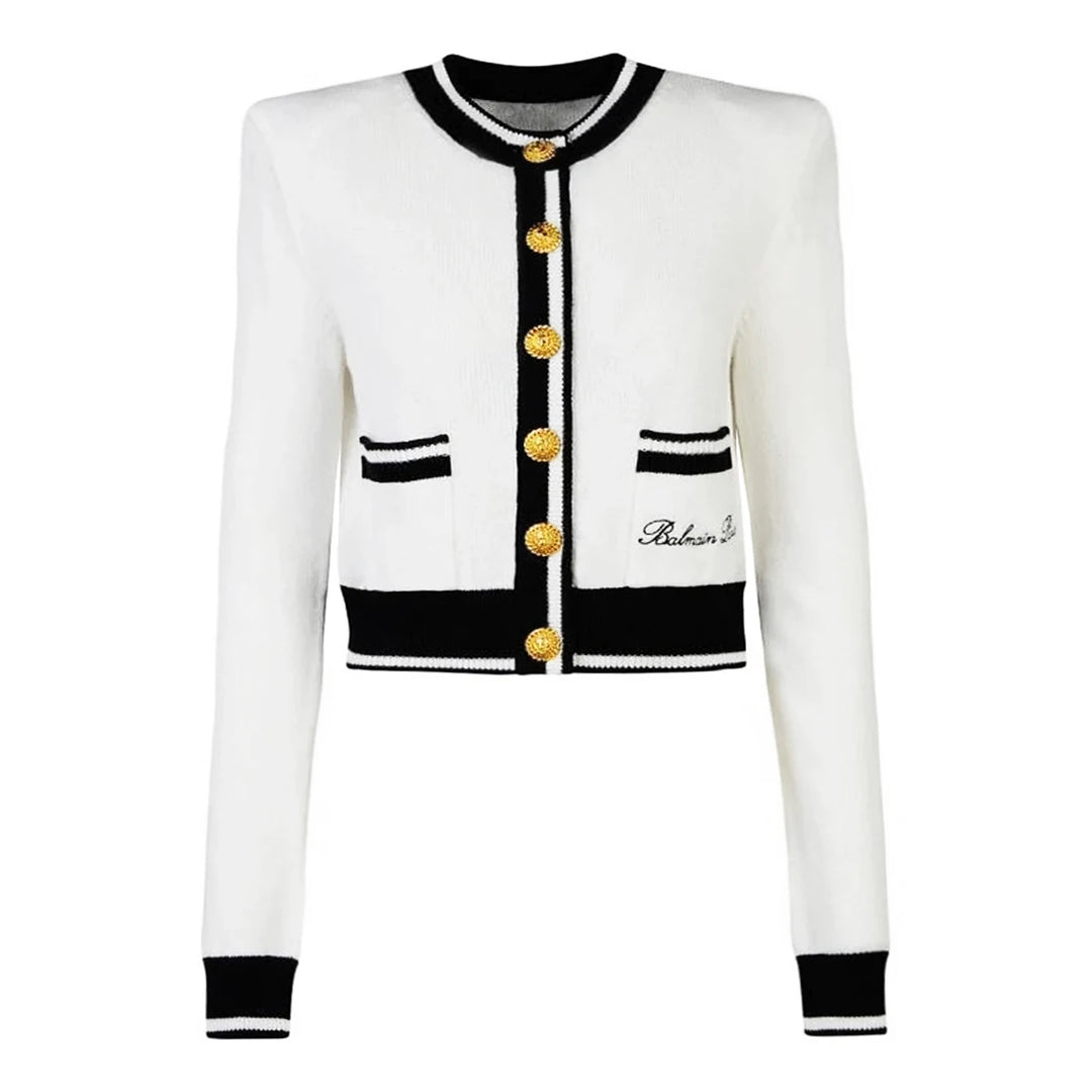 Versatile Crew Neck Woolen Cardigan