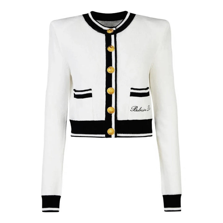 Versatile Crew Neck Woolen Cardigan