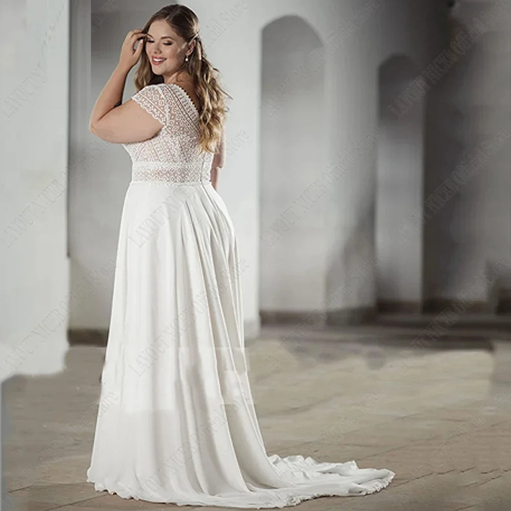 Romantic Court Train Bridal Gown