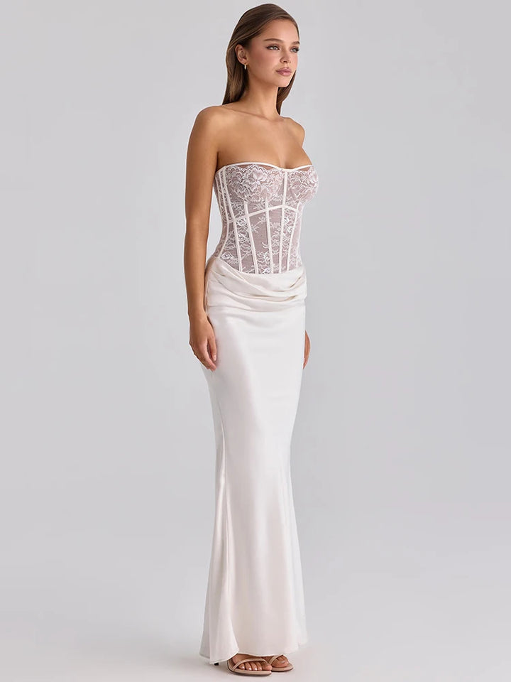 Stunning Lace Corset Maxi Dress