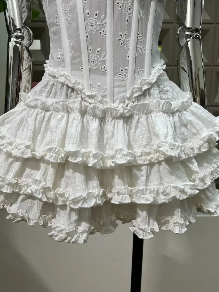 Graceful Belted Three-Piece Short Skirt Dress
