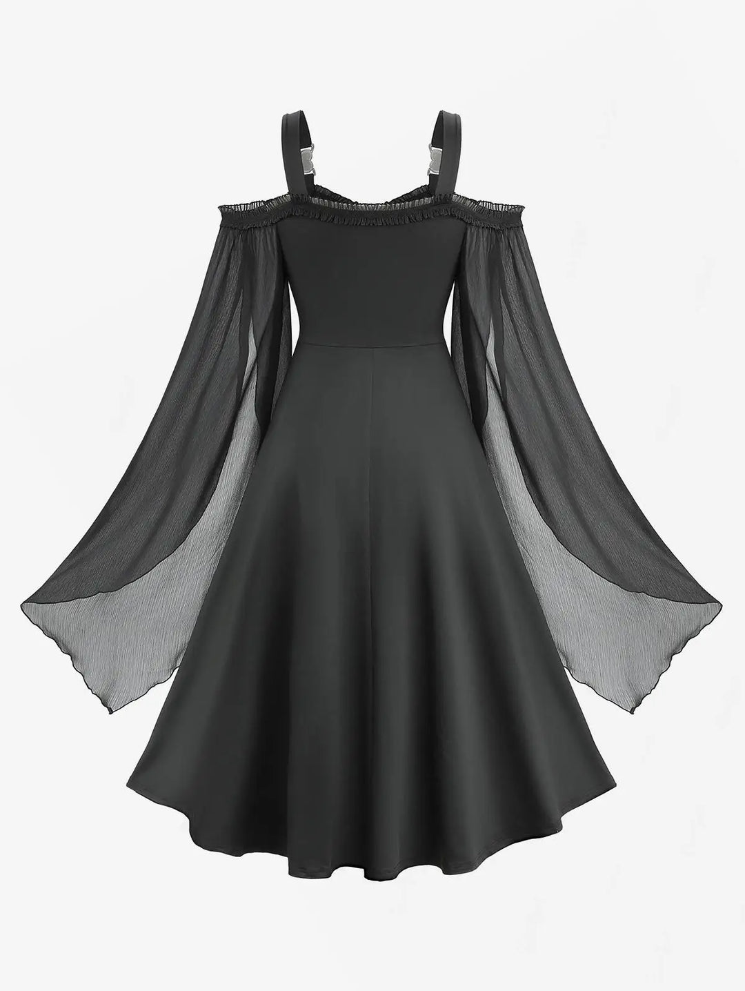 Sweet Flare Sleeves Plus Size Dress