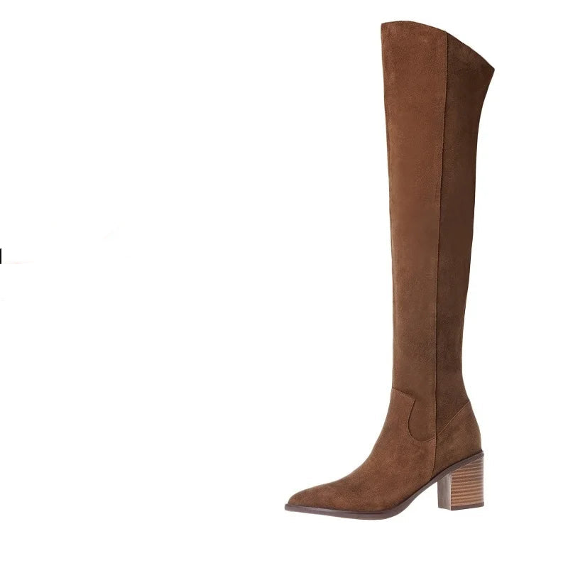 Fashionable Over Knee Suede Boots