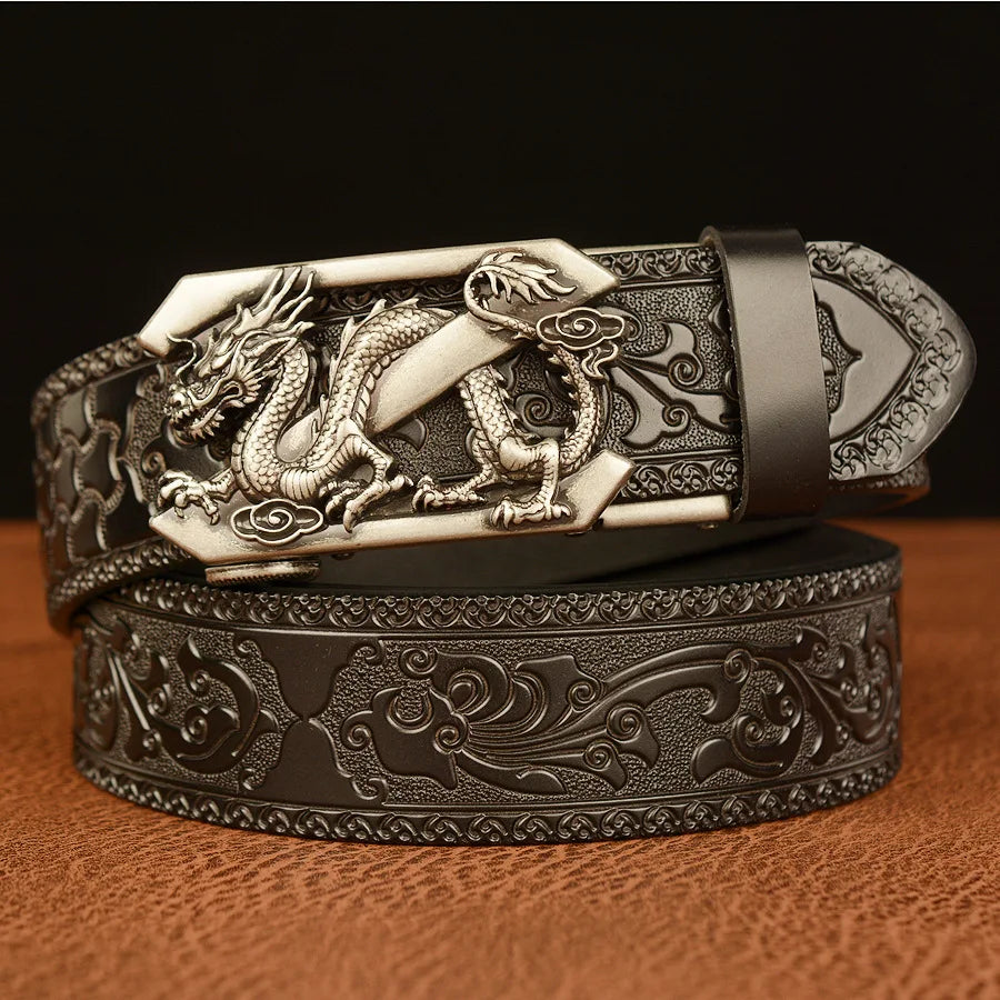 Gold Dragon Metal Automatic Buckle Belt