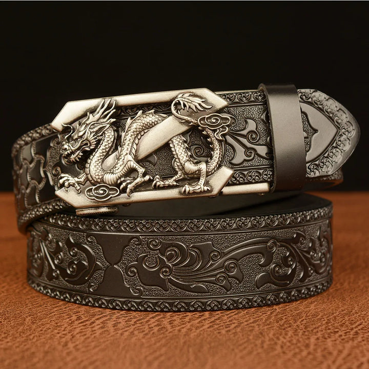 Gold Dragon Metal Automatic Buckle Belt