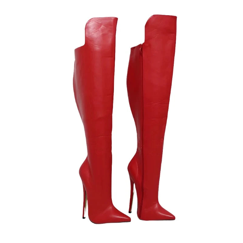 Trendy Zipper Knee High Boots