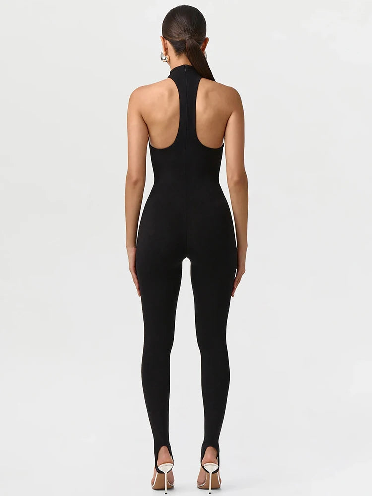 Stunning Halter Off-shoulder Slim Jumpsuit