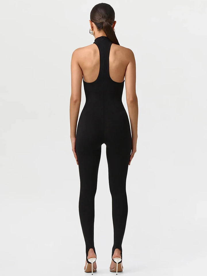 Stunning Halter Off-shoulder Slim Jumpsuit