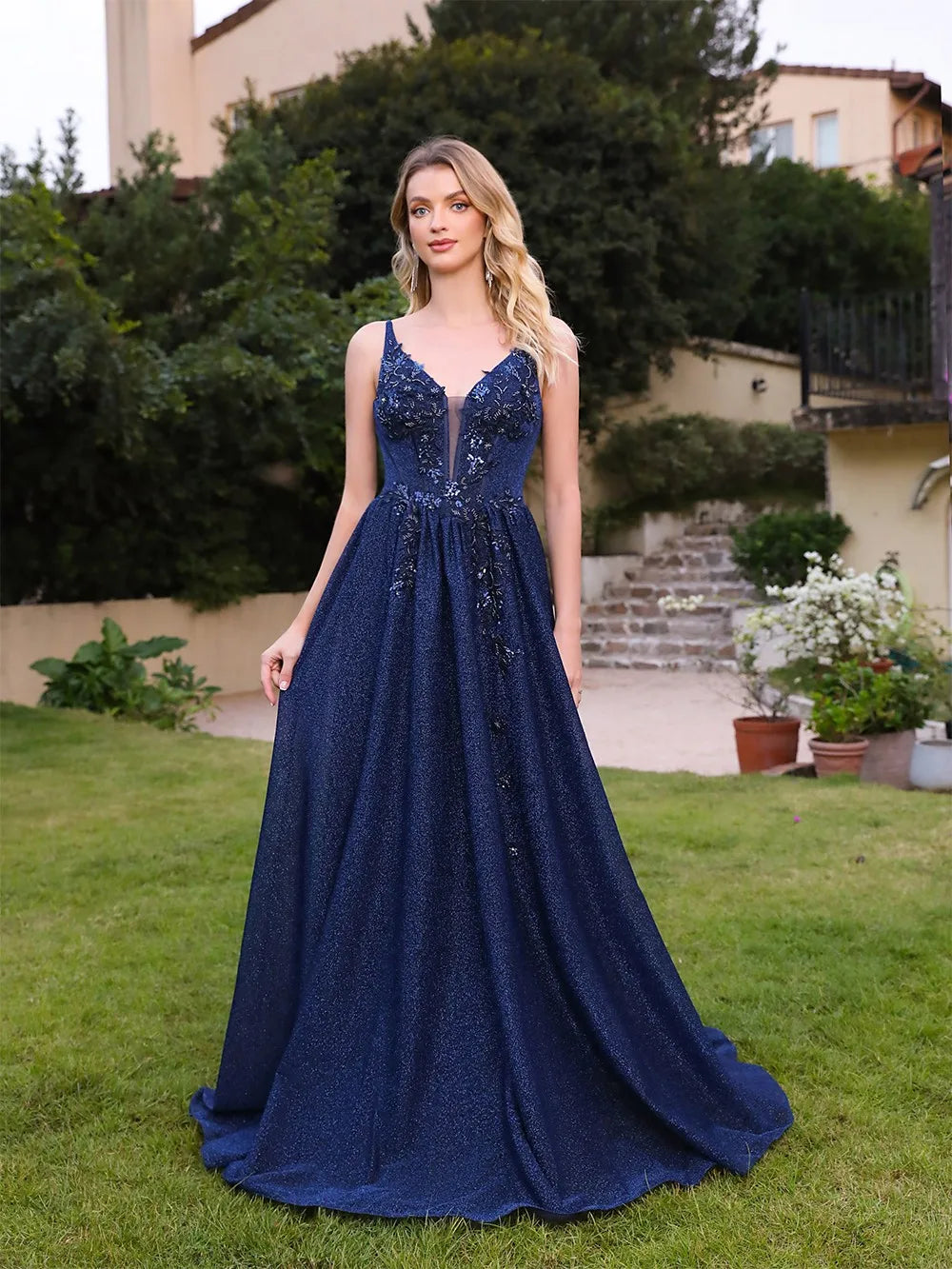 Sparking Stone A-line Evening Gown