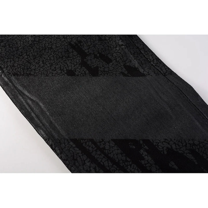 Edgy High Street Black Coated Jeans Pants