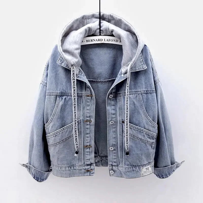 Loose Stylish Turn-down Collar Denim Coat