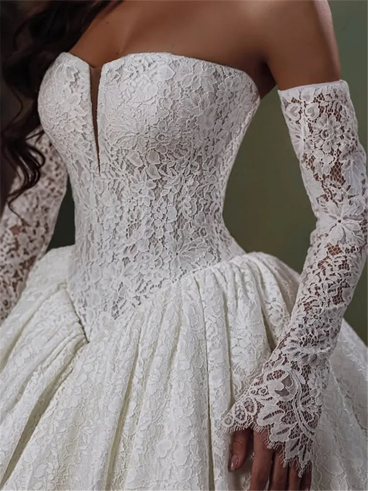 Vintage Lace Royal Bridal Ball Gown