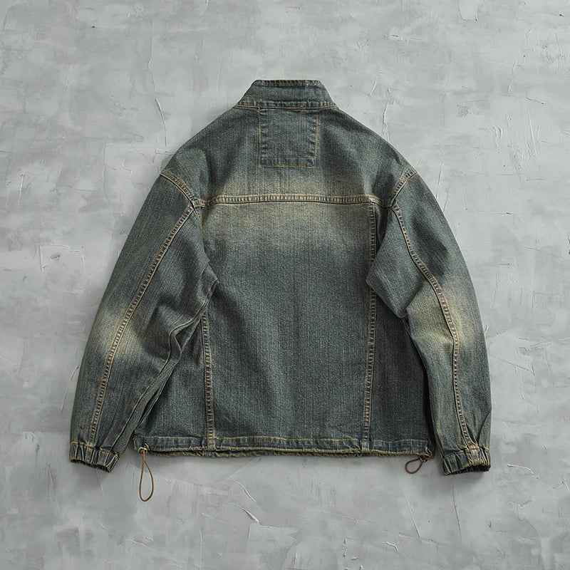 Vintage Denim Pullover Jacket